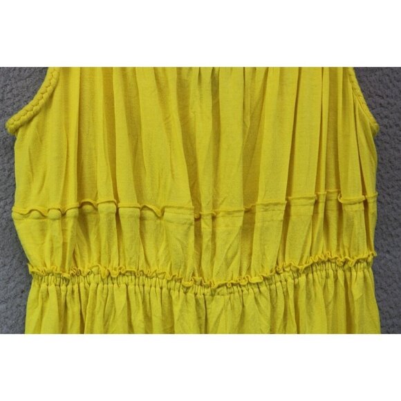 Spense Yellow Braided Straps Babydoll Sundress-Size Large-Viscose - Picture 9 of 10